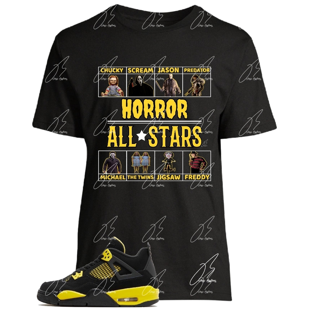 Jordan 4 Lightning Yellow Matching Shirt,Horror Unisex Graphic Tee,Best Gift